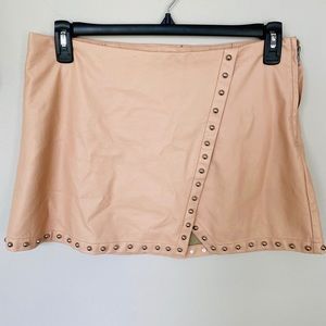 Forever 21 Studded Pleather Blush Skirt